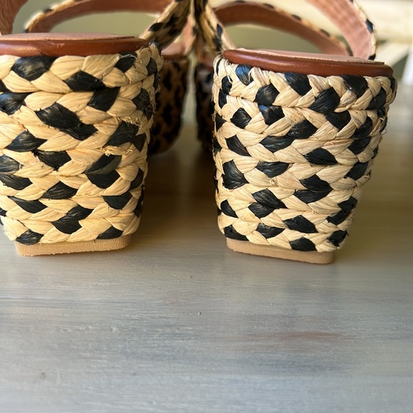 Robert Clergerie Rafia Double Band Platform Slides - Picture 11 of 13